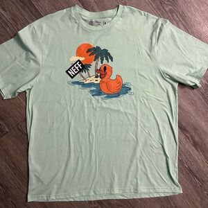 Neff Light Green Tee with Fun Graphic